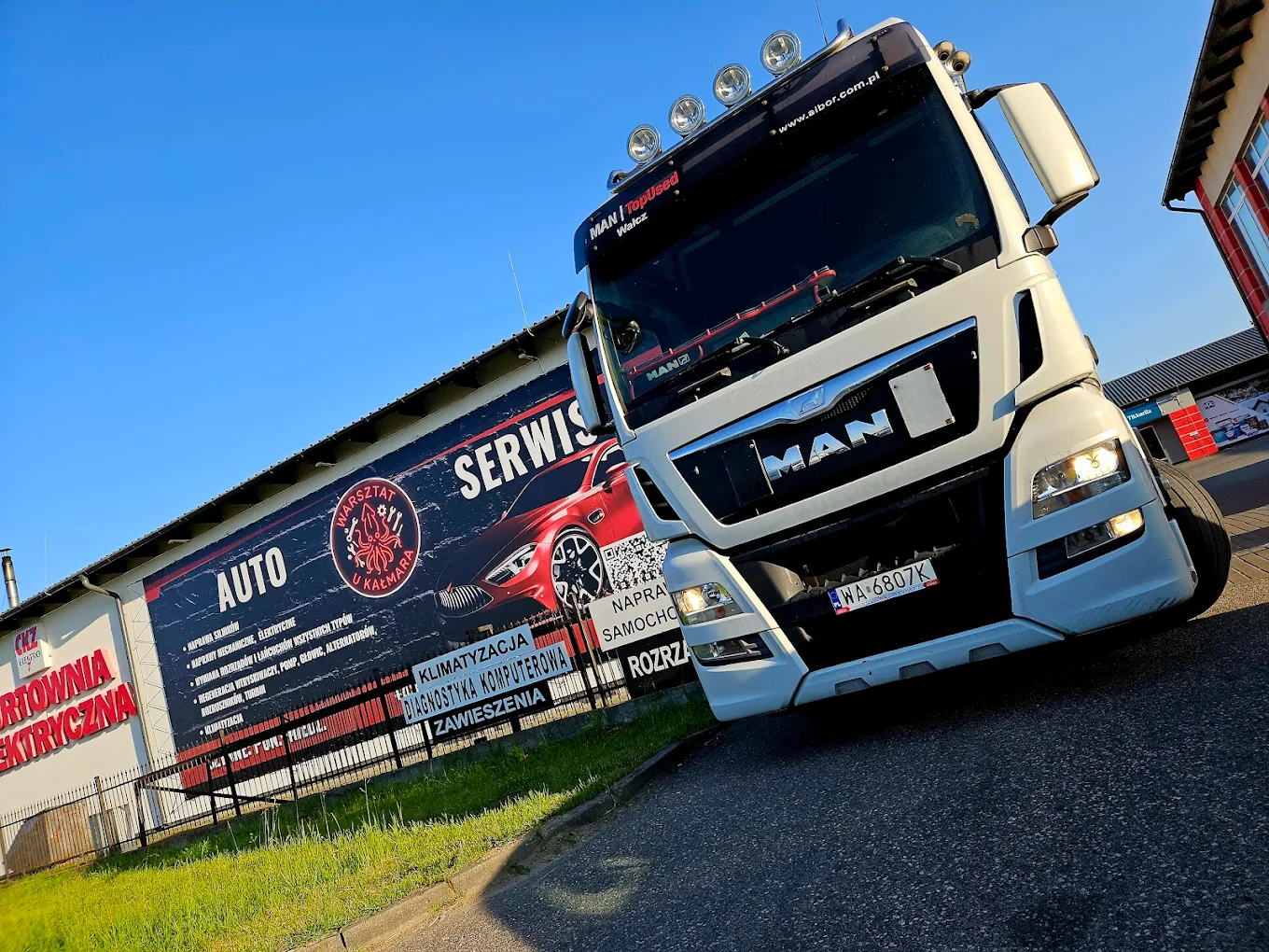 Ciężarówka MAN w serwisie Warsztat u Kałmara – naprawa pojazdów ciężarowych i dostawczych, Tczew.